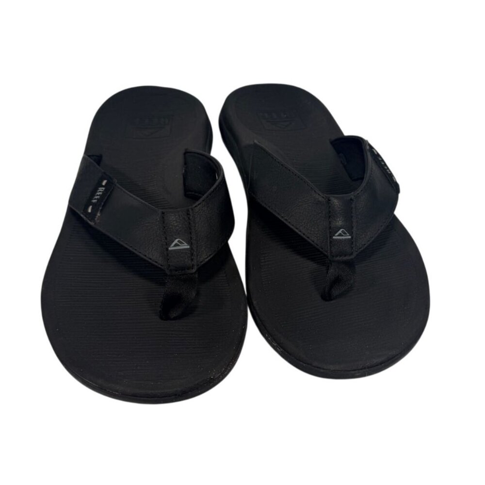 Reef Black Santa Anna Mens Flip Flops Sandals Size 9 Beach Casual Shoes - Picture 1 of 10